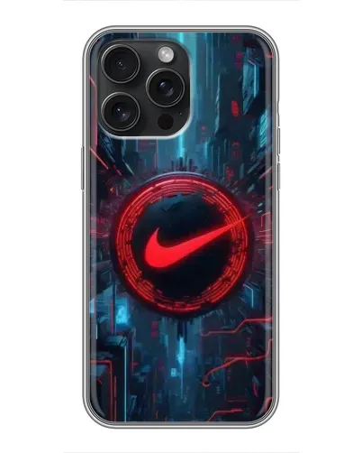 Чохол для iPhone 15 Pro Max з картинкою «Техногенний стиль Nike» Чохол для iPhone 15 Pro Max з картинкою «Техногенний стиль Nike»