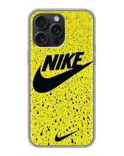 Чохол для iPhone 15 Pro Max з картинкою «Жовтий текстурний Nike»