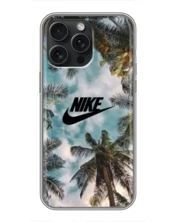 Чехол для iPhone 15 Pro Max с картинкой «Тропический принт Nike» Чехол для iPhone 15 Pro Max с картинкой «Тропический принт Nike»