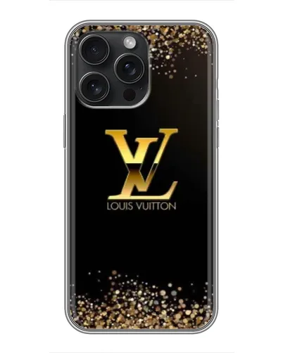 Чохол для iPhone 15 Pro Max з картинкою «LV — золоті іскри» Чохол для iPhone 15 Pro Max з картинкою «LV — золоті іскри»