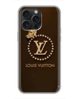 Чохол для iPhone 15 Pro Max з картинкою «LV — золота печатка»