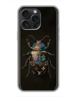 Чохол для iPhone 15 Pro Max з картинкою «LV — мармуровий принт»