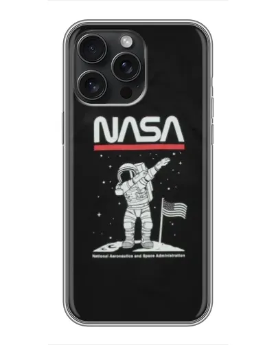 Чохол для iPhone 15 Pro Max з картинкою «NASA — крокуємо по Місяцю» Чохол для iPhone 15 Pro Max з картинкою «NASA — крокуємо по Місяцю»