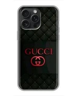 Чохол для iPhone 15 Pro Max з картинкою «Gucci — стьобаний чорний»