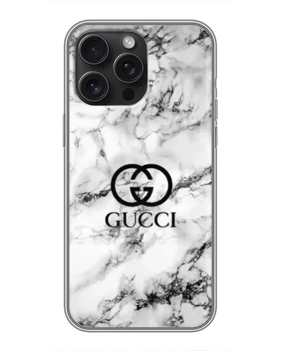 Чохол для iPhone 15 Pro Max з картинкою «Gucci — мармуровий шик»