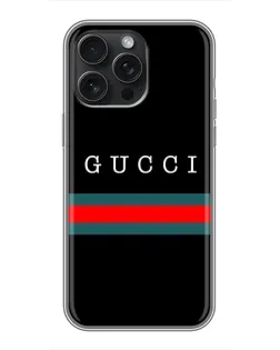 Чохол для iPhone 15 Pro Max з картинкою «Gucci — червоний пояс»