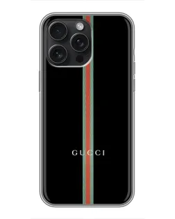 Чехол для iPhone 15 Pro Max с картинкой «Gucci — строгая линия» Чехол для iPhone 15 Pro Max с картинкой «Gucci — строгая линия»
