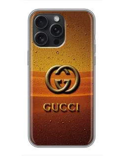 Чехол для iPhone 15 Pro Max с картинкой «Gucci — солнечный градиент» Чехол для iPhone 15 Pro Max с картинкой «Gucci — солнечный градиент»