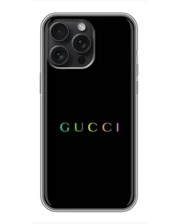 Чехол для iPhone 15 Pro Max с картинкой «Gucci — неоновый минимализм» Чехол для iPhone 15 Pro Max с картинкой «Gucci — неоновый минимализм»
