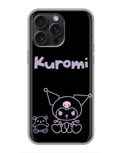 Чохол для iPhone 15 Pro Max з картинкою «Kuromi — чорний мінімалізм» Чохол для iPhone 15 Pro Max з картинкою «Kuromi — чорний мінімалізм»