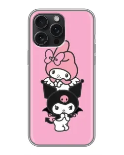 Чохол для iPhone 15 Pro Max з картинкою «Тріо My Melody та Kuromi»