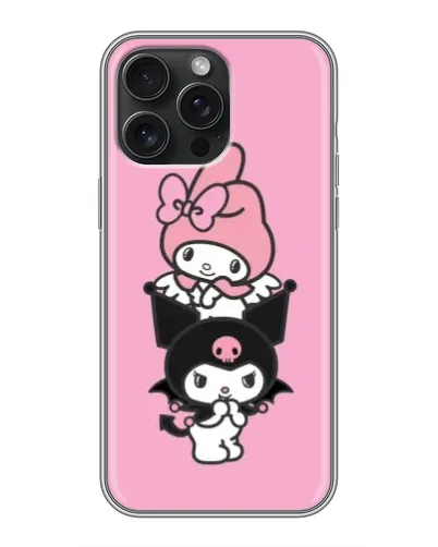Чохол для iPhone 15 Pro Max з картинкою «Тріо My Melody та Kuromi» Чохол для iPhone 15 Pro Max з картинкою «Тріо My Melody та Kuromi»