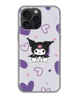 Чохол для iPhone 15 Pro Max з картинкою «Kuromi та лавандові серця»