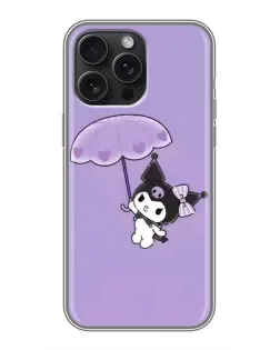 Чохол для iPhone 15 Pro Max з картинкою «Kuromi з парасолькою»