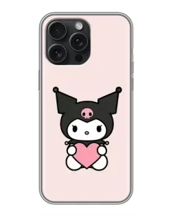 Чохол для iPhone 15 Pro Max з картинкою «Kuromi та серце»