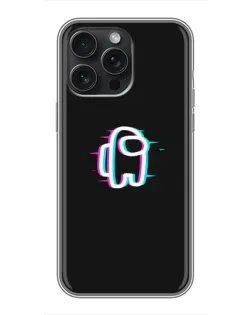 Чохол для iPhone 15 Pro Max з картинкою «Among Us неон»