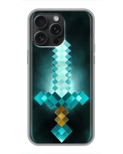 Чохол для iPhone 15 Pro Max з картинкою «Алмазний меч неон»