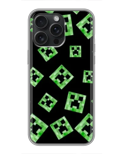 Чохол для iPhone 15 Pro Max з картинкою «Паттерн з кріперами» Чохол для iPhone 15 Pro Max з картинкою «Паттерн з кріперами»