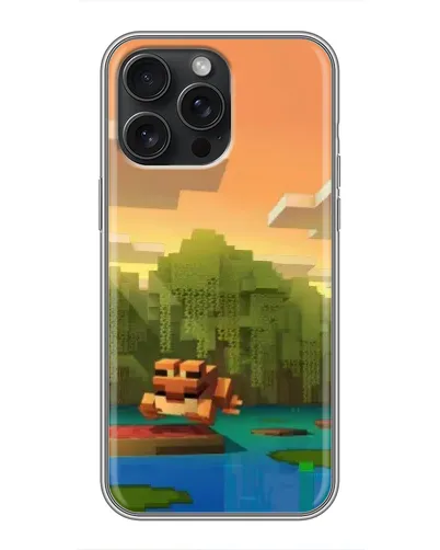 Чехол для iPhone 15 Pro Max с картинкой «Майнкрафт закат солнца»
