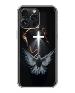 Чехол для iPhone 15 Pro Max с картинкой «Голубь и Свет»