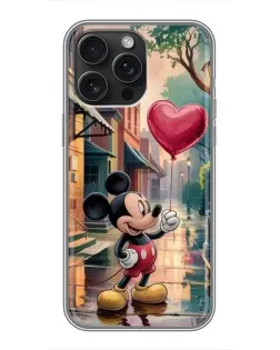 Чохол для iPhone 15 Pro Max з картинкою «Міккі та кулька-серце»