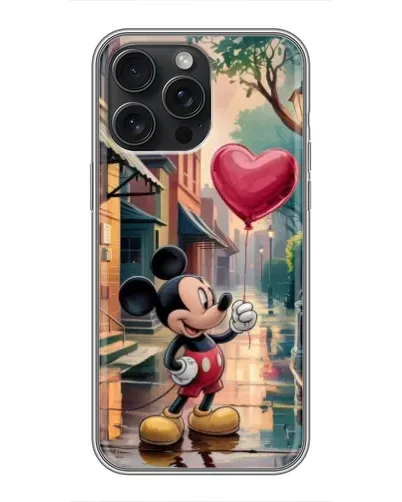 Чохол для iPhone 15 Pro Max з картинкою «Міккі та кулька-серце» Чохол для iPhone 15 Pro Max з картинкою «Міккі та кулька-серце»