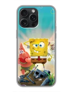Чохол для iPhone 15 Pro Max з картинкою «Спанч Боб переможець»