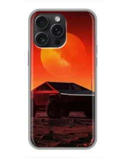 Чохол для iPhone 15 Pro Max з картинкою «Cybertruck на Марсі»