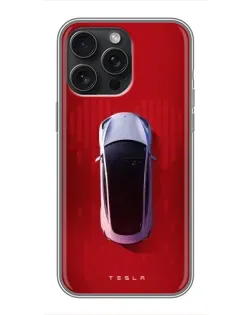 Чохол для iPhone 15 Pro Max з картинкою «Tesla Top View»
