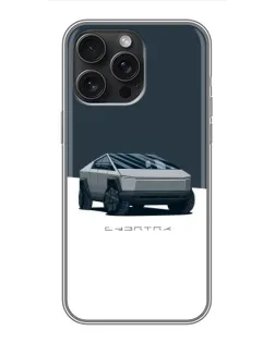 Чохол для iPhone 15 Pro Max з картинкою «Сріблястий Cybertruck Tesla»
