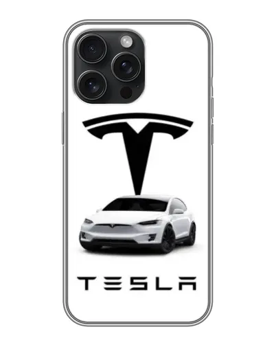 Чохол для iPhone 15 Pro Max з картинкою «Tesla White Style» Чохол для iPhone 15 Pro Max з картинкою «Tesla White Style»