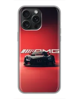 Чохол для iPhone 15 Pro Max з картинкою «Mercedes AMG — червона лінія»