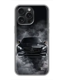 Чохол для iPhone 15 Pro Max з картинкою «Mercedes у диму»