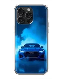 Чохол для iPhone 15 Pro Max з картинкою «Audi — блакитна енергія»