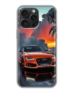 Чохол для iPhone 15 Pro Max з картинкою «Audi — захід сонця»