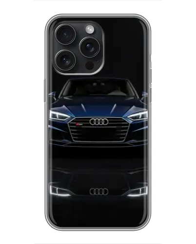 Чохол для iPhone 15 Pro Max з картинкою «Audi — нічне відображення» Чохол для iPhone 15 Pro Max з картинкою «Audi — нічне відображення»