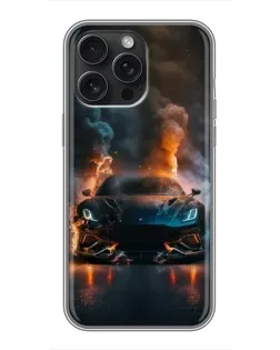 Чохол для iPhone 15 Pro Max з картинкою «Lamborghini димна естетика»