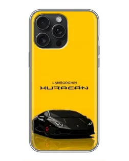 Чохол для iPhone 15 Pro Max з картинкою «Lamborghini Huracan чорний»