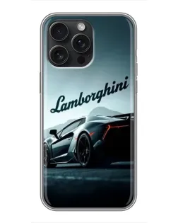 Чохол для iPhone 15 Pro Max з картинкою «Класичний Lamborghini надпис»