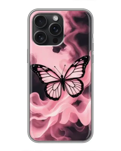 Чехол для iPhone 15 Pro Max с картинкой «Бабочка в дыму»