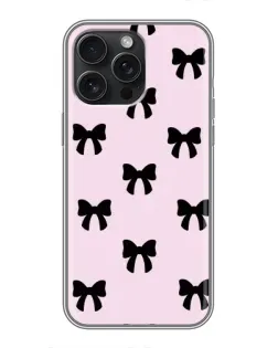 Чохол для iPhone 15 Pro Max з картинкою «Чорні банти Coquette»