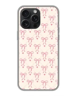 Чохол для iPhone 15 Pro Max з картинкою «Рожеві бантики Coquette»