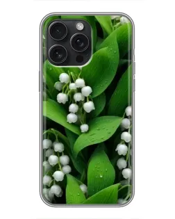Чохол для iPhone 15 Pro Max з картинкою «Конвалії в зелені»