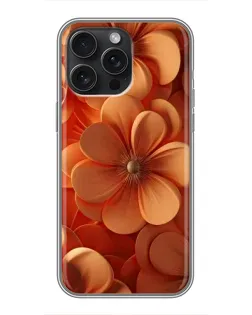 Чохол для iPhone 15 Pro Max з картинкою «Помаранчева макро квітка»