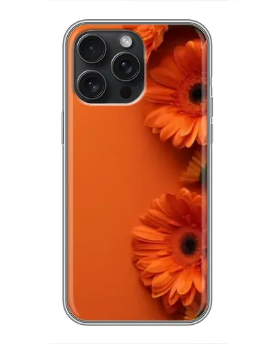 Чохол для iPhone 15 Pro Max з картинкою «Помаранчеві гербери» Чохол для iPhone 15 Pro Max з картинкою «Помаранчеві гербери»