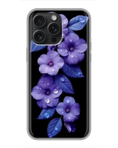 Чохол для iPhone 15 Pro Max з картинкою «Фіолетові квіти з росою» Чохол для iPhone 15 Pro Max з картинкою «Фіолетові квіти з росою»