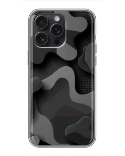 Чохол для iPhone 15 Pro Max з картинкою «Темний абстрактний камуфляж»