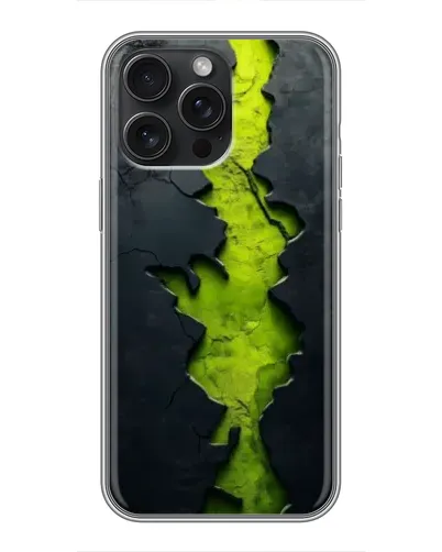Чохол для iPhone 15 Pro Max з картинкою «Салатовий розлом скелі» Чохол для iPhone 15 Pro Max з картинкою «Салатовий розлом скелі»