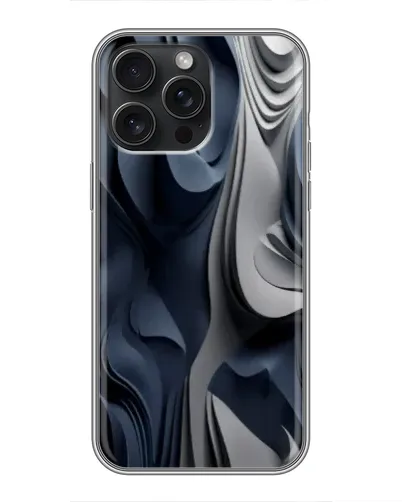 Чохол для iPhone 15 Pro Max з картинкою «Об'ємні сині складки» Чохол для iPhone 15 Pro Max з картинкою «Об'ємні сині складки»