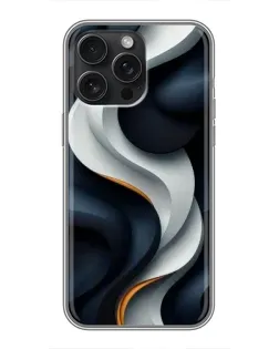 Чохол для iPhone 15 Pro Max з картинкою «Об'ємні чорно-білі стрічки»